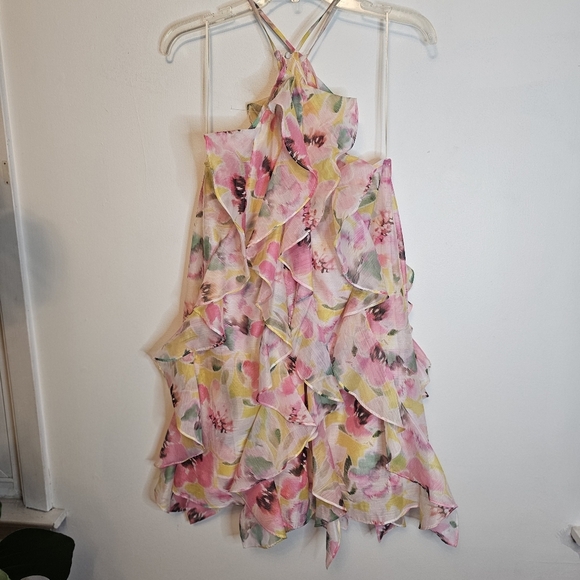 NWOT MISA Los Angeles Miah Floral Ruffle Hello Yellow Floral Dress Size Small - Picture 8 of 10
